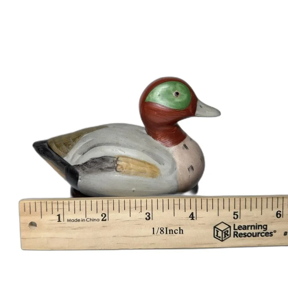 Vintage Jasco Duck Lint Roll Remover Brush  Ceramic Mallard Drake Decoy Figurine